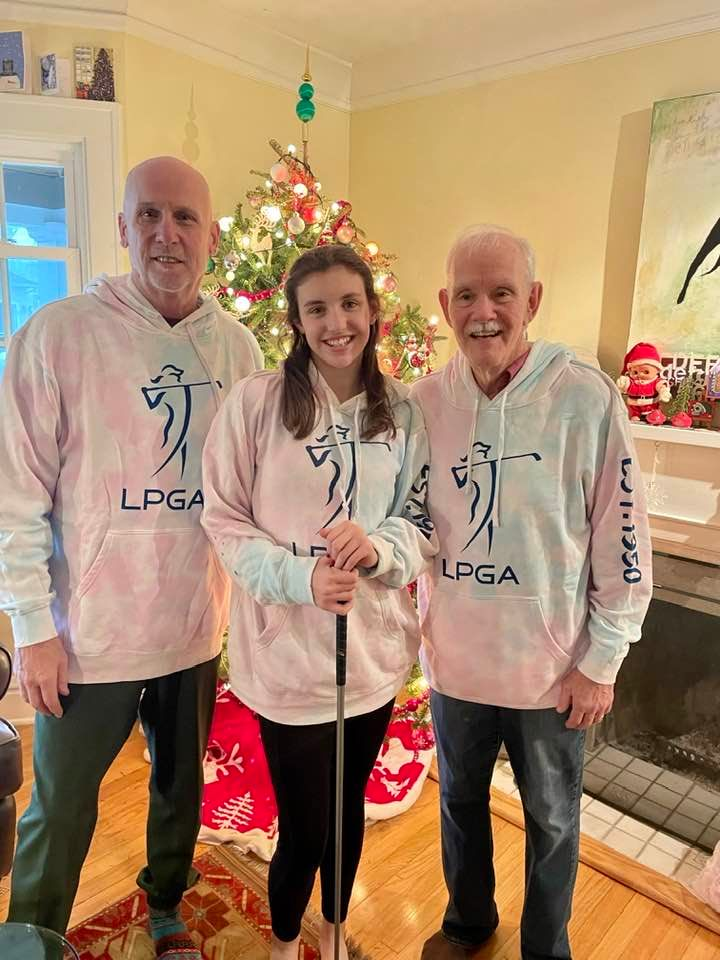 Zoe with Grandpas Mark and Brian